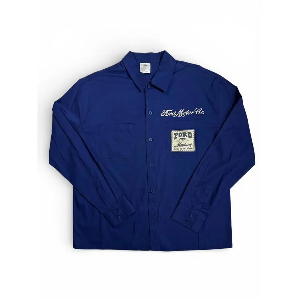 Ford Mustang Navy Blue "King of the Road" Long Sleeve Size Small - Picture 1 of 9